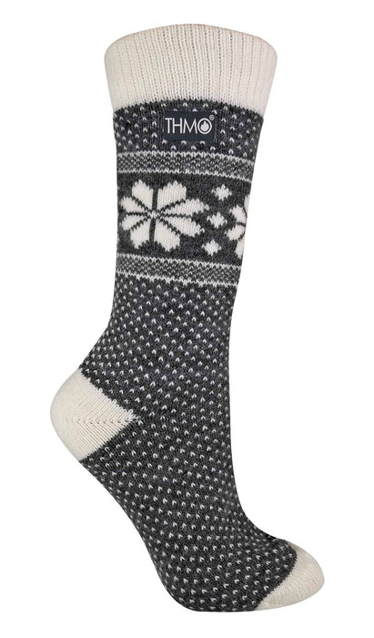 Ladies Festive THMO Wool Thermal Socks - Stay Warm and Stylish All Winter Long!