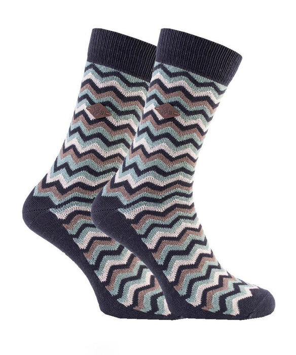 Farah 1920 - 2 Pairs Mens Zig Zag Socks