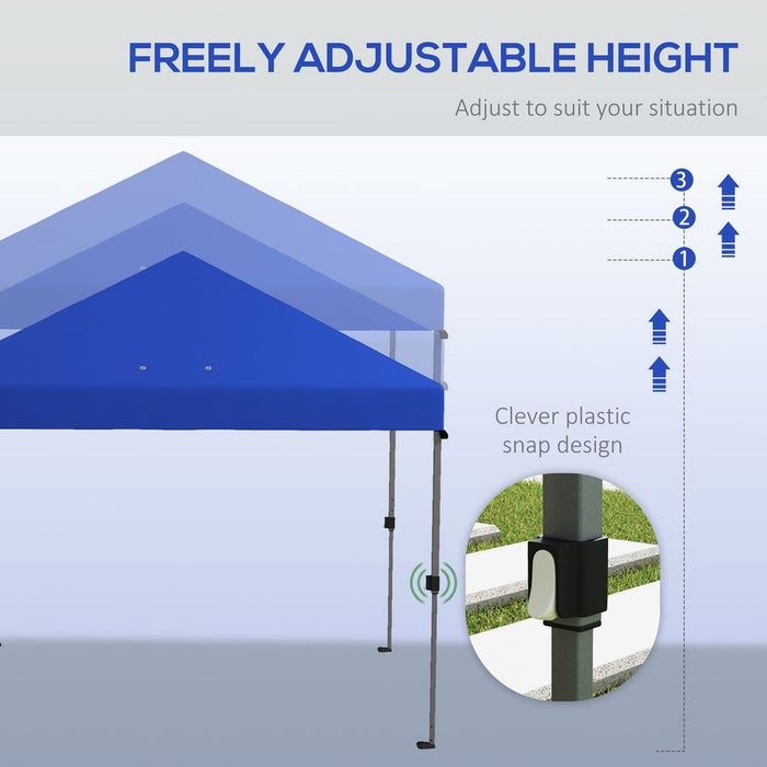 Premium Quality Outsunny 3x3m Pop Up Gazebo, Instant Shelter, 1-Button Push, Blue