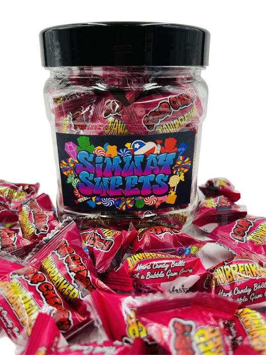 Jawbreaker Cherry x 40: Delicious Hard Candy in a Jar! Free Shipping, Fresh Stock, Individually Wrapped, Reusable Jar! Perfect Gift!