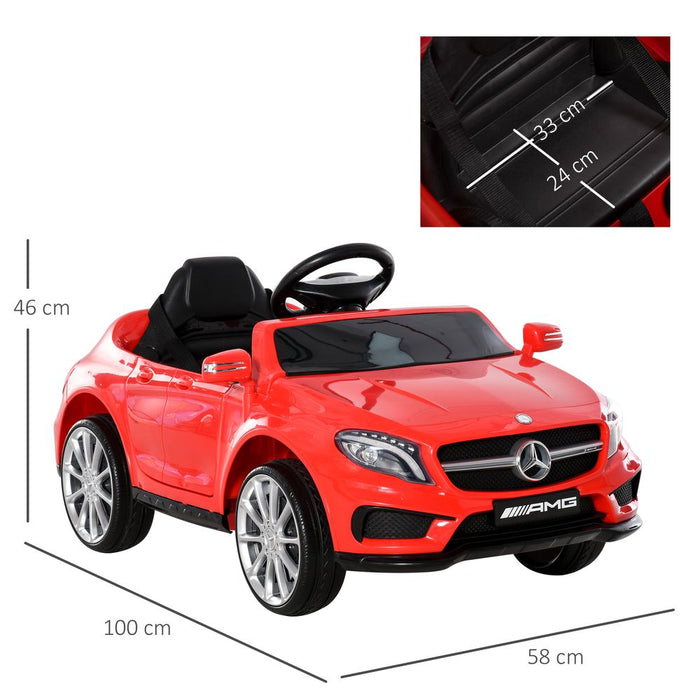 Licensed Mercedes Kids Ride On Car | Remote Control, Music, Lights | Red