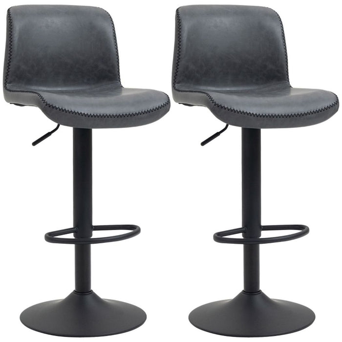 2x Bar Stools / Dining Chairs - Dark Grey 42W x 51D x 85-106Hcm