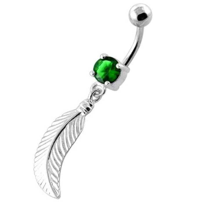 Linear Leaf cute belly button ring