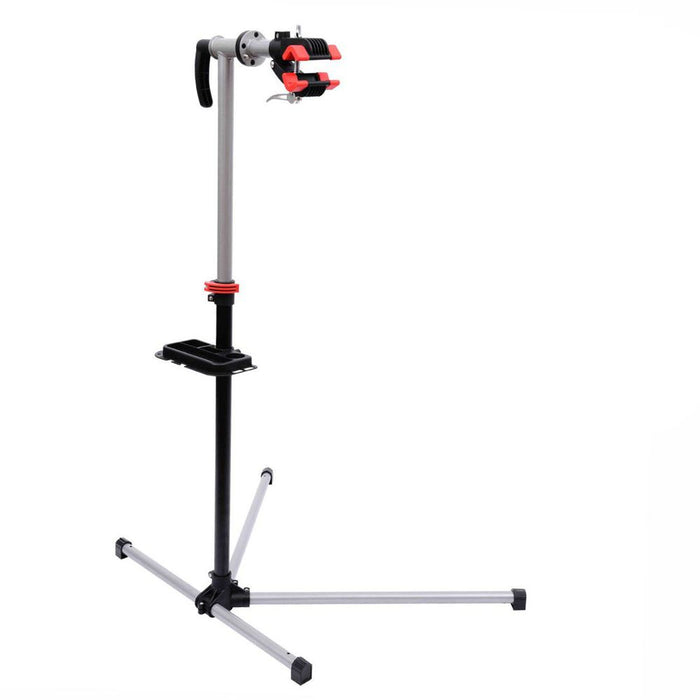 HOMCOM Bike Repair Stand Workstation, Bicycle Maintenance Workstand, Height Adjustable, with Tool Tray & 360° Rotating Adjustable Clamp for Home Mechanic Workshop