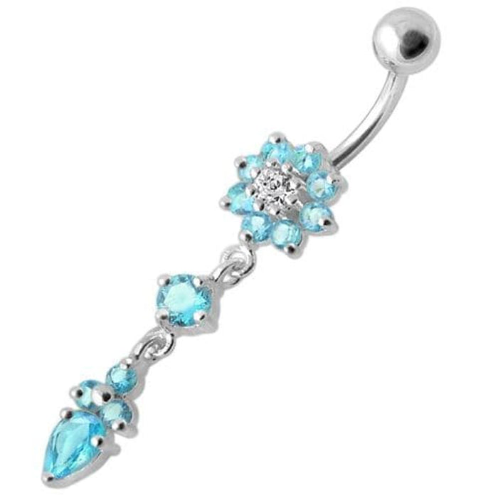 Fancy Flower Dangling Banana Belly Ring