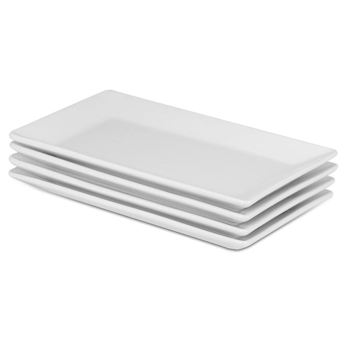 Premium Porcelain Serving Platters - Set of 4 | Elegant Design | Microwave & Oven Safe