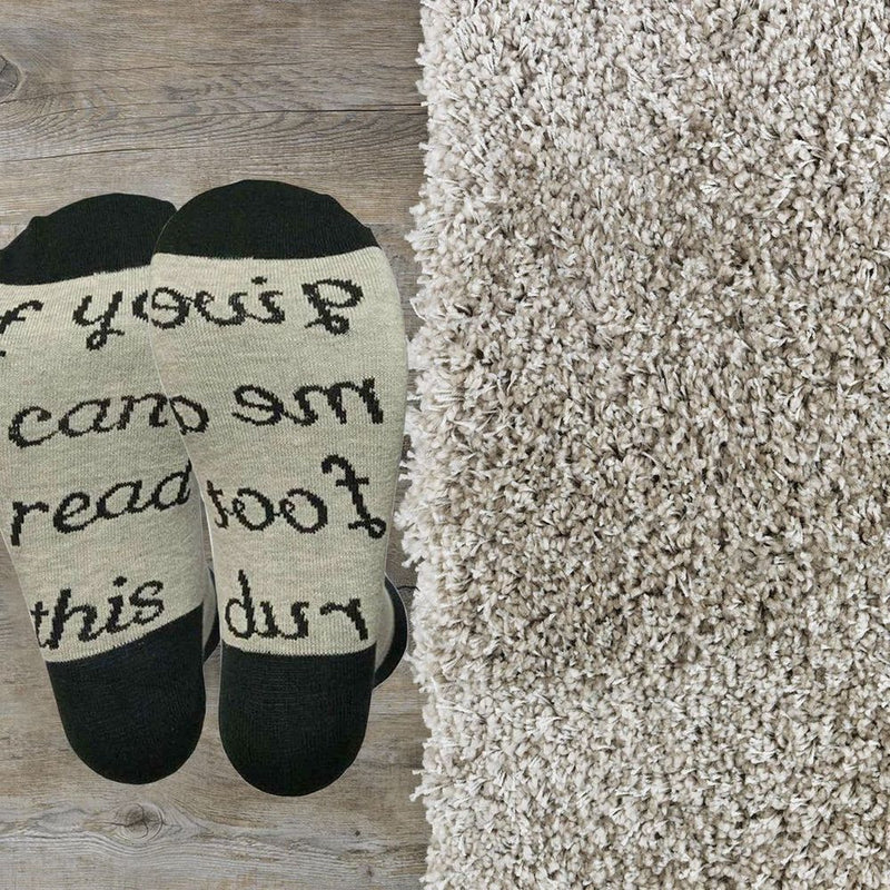 Flo Socks Funny Socks Fashionable and Warm with Anti-Slip Slogan Message Joke, Fits Size 4-7 UK, If You Can Read This Give Me a Foot Rub Grey
