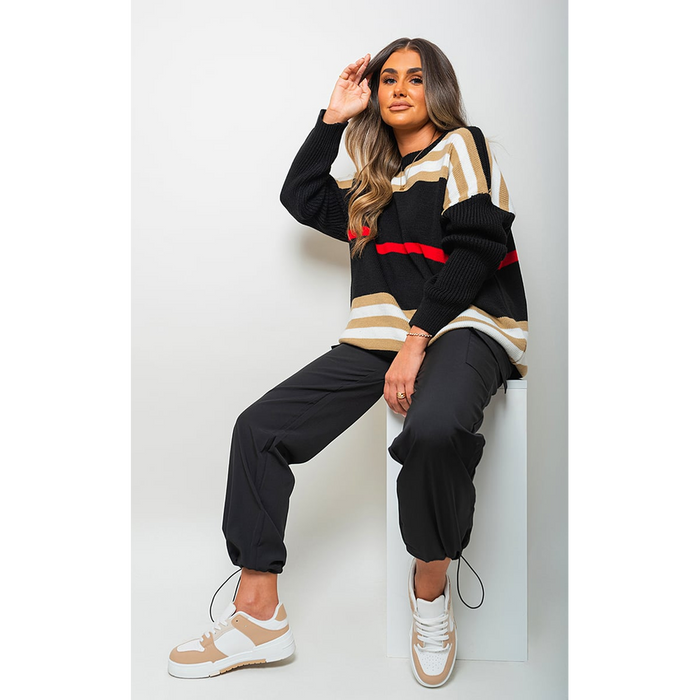 Ava Oversized Striped Knitted Jumper