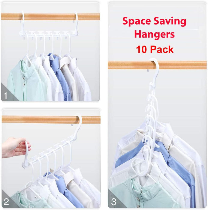 Space-Saving Magic Clothes Hangers - 10 Pack Organizer for Tidy Wardrobes