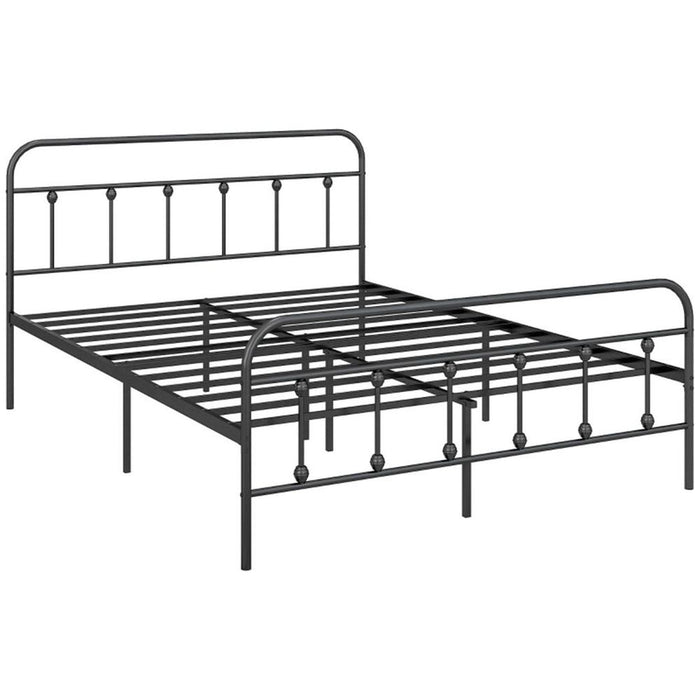 140cm Metal Bed Frame - Black 140W x 197D x 103Hcm