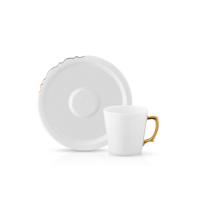 Eser-i Istanbul Tea Cup and Saucer - Gold - 230 cc