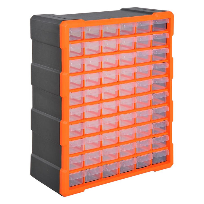 60 Drawers Parts Organiser Wall Mount Storage Cabinet Nuts Bolts Tools Clear