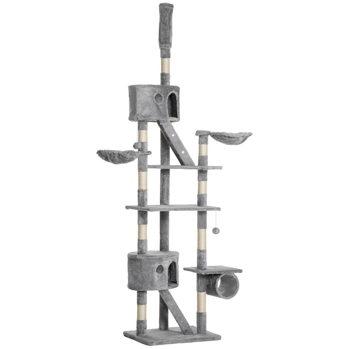 Premium 240-260cm Floor to Ceiling Cat Tree - Light Grey