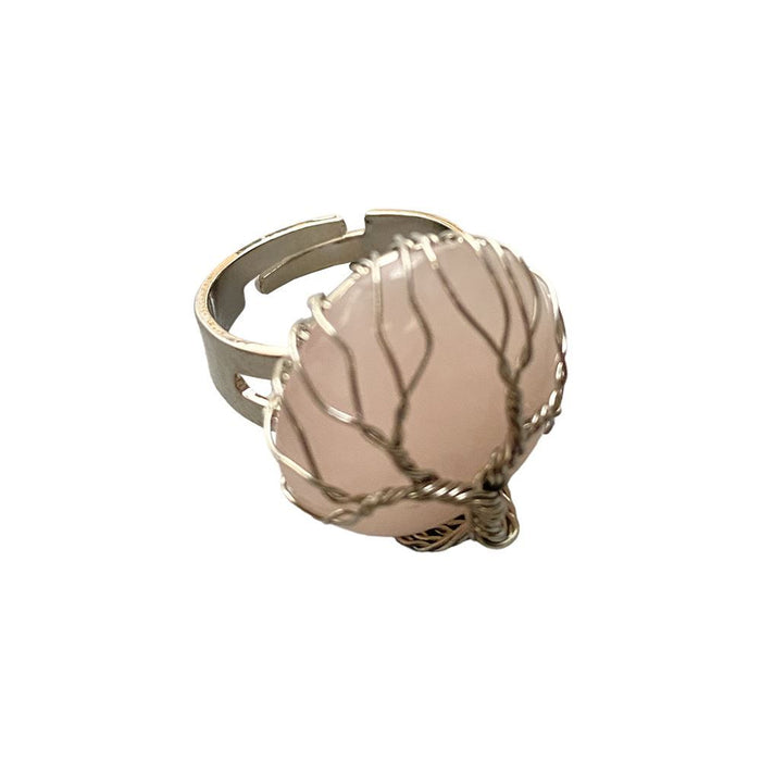 Elegant Tree of Life Ring, 2cm - Handcrafted Wire Wrap Jewelry with Natural Stone - Unique and Versatile!