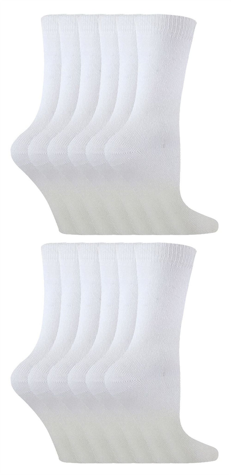 12 Pack KIDS Solid Colour Cotton Socks