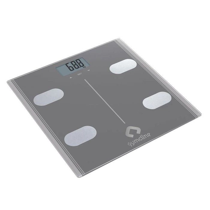 Gymcline Body Analysis Scale w/ BMI Report & Calorie Intake Guide, Space Grey