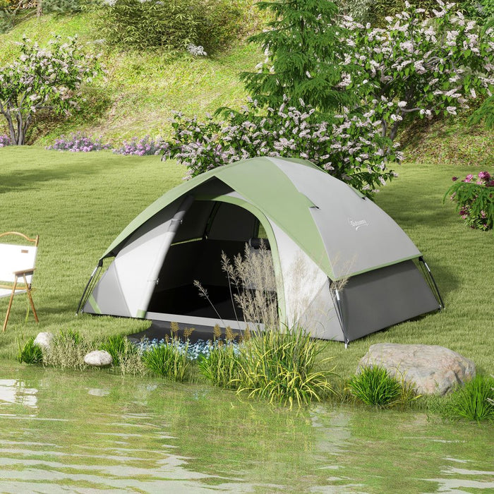 Outsunny 4-5 Man Camping Tent - 3000mm Waterproof - Green