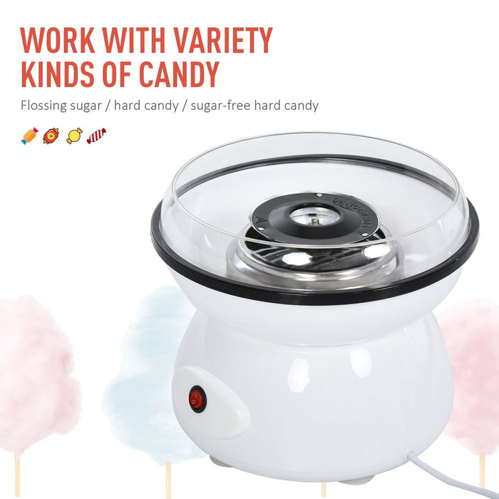 450W Non-Stick Stainless Steel Candyfloss Machine White