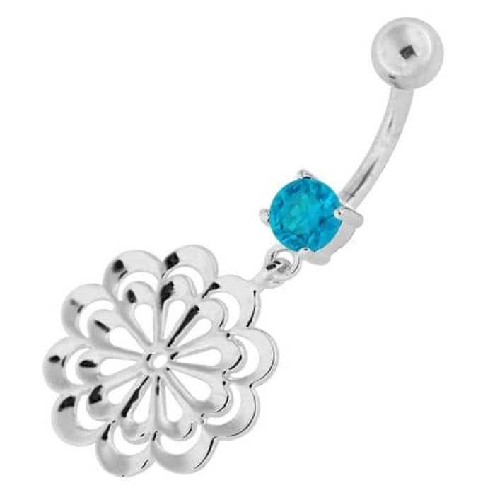 Fancy Single Stone Jeweled Dangling Belly Ring