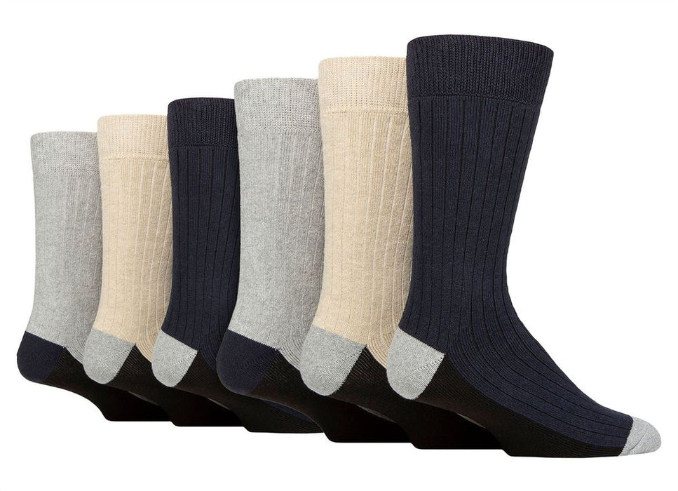 Wildfeet - 6 Pack Men’s Recycled Cotton Boot Socks