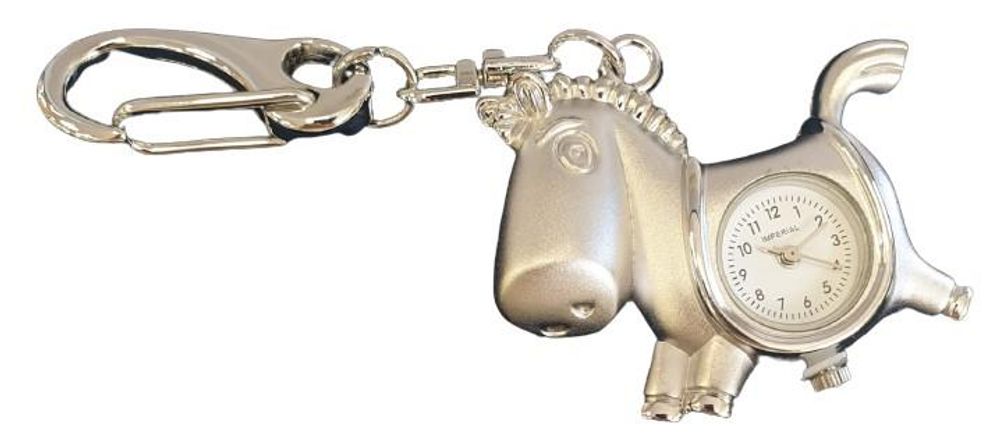 High-Quality Unicorn Keychain Clock - Silver IMP714 - CLEARANCE!