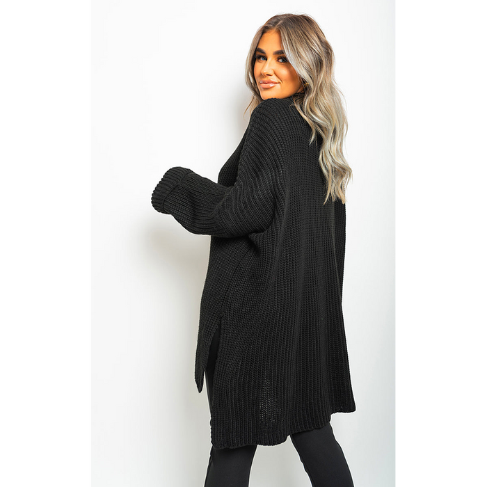 Cozy & Chic: High Neck Oversized Knit Jumper