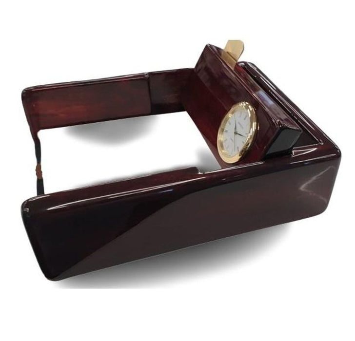 Handcrafted Solid Wood Notepad Holder & Clock Combo - Limited Stock!