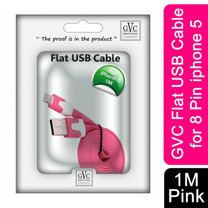 High-Quality Tangle-Free Pink USB to 8 Pin Cable - 1m Length - Sync & Charge All Devices