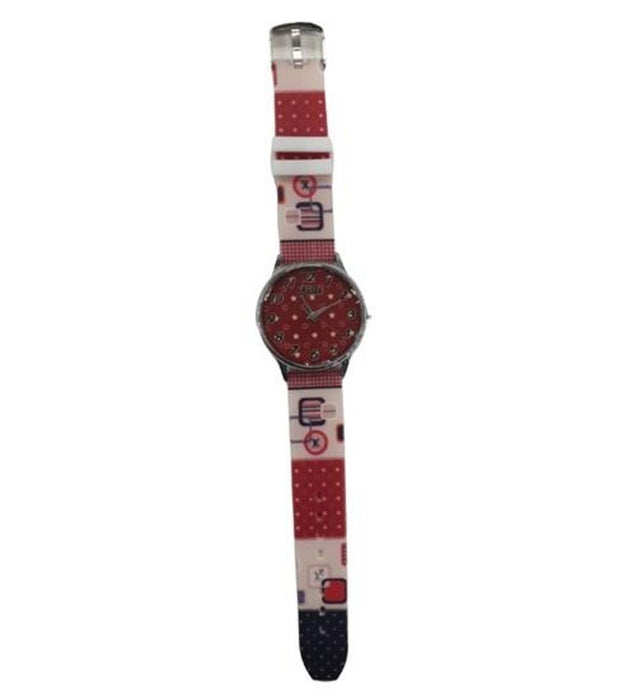 Relda Ladies Analogue Star Silicone Watch - Brown Strap - REL98