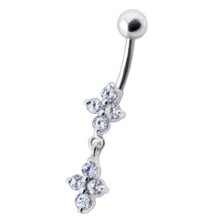 Fancy  Studded Dangling Body Jewelry Navel Ring