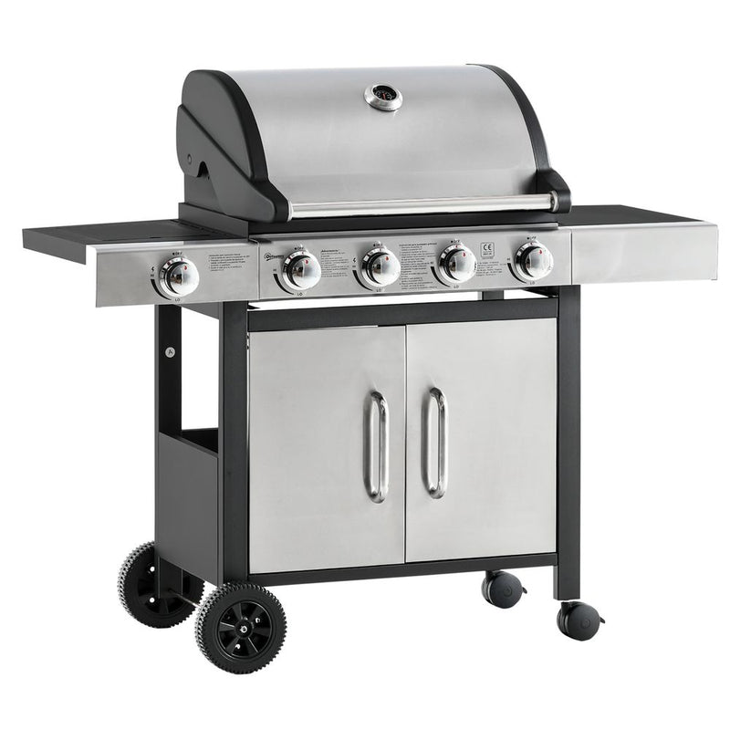 Premium Outdoor Gas BBQ Grill | 4+1 Burner Stainless Steel | 128x50x113cm | High-Quality and Durable