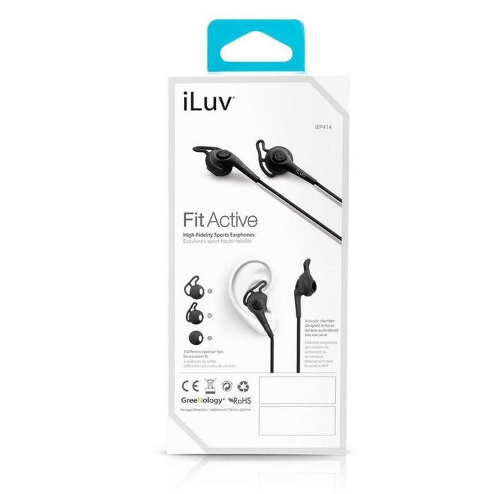 iLuv FitActive High-Fidelity Sports Earphones Red, 1 Pack