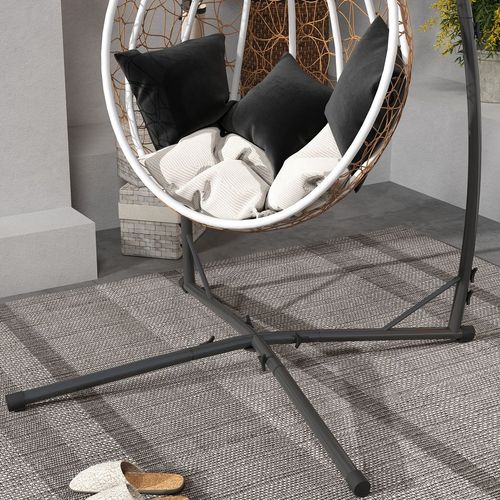 Outsunny Hammock Chair Stand, Steel Frame Hammock Stand Only, Black