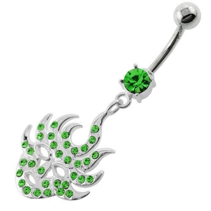 Multi Jeweled Burning Mask Belly Button Ring