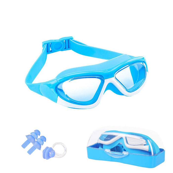 Children's anti-fog swimming goggles blue swimming pool goggles suitable for teenagers and children swimmers hot sale