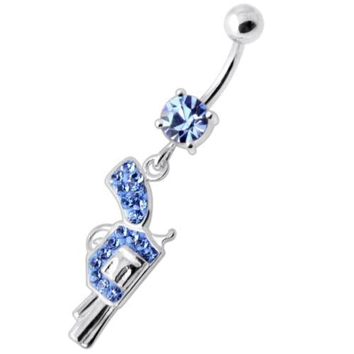 Multi Jeweled Dangling Gun Navel bar