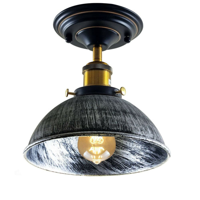 Industrial Retro Light Shade Flush Mount Fitting Modern Black Ceiling  Light