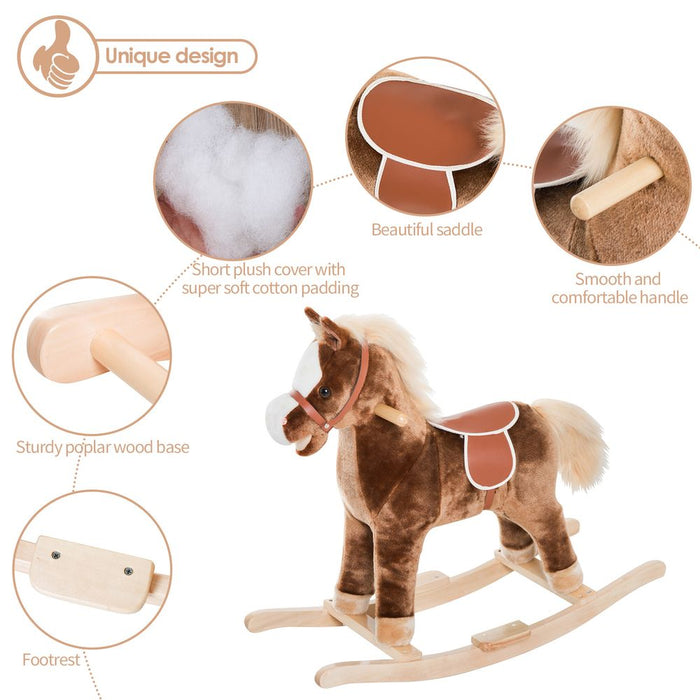 Premium Wooden Rocking Horse - Baby Toy & Gift - Sturdy & Comfortable - HOMCOM