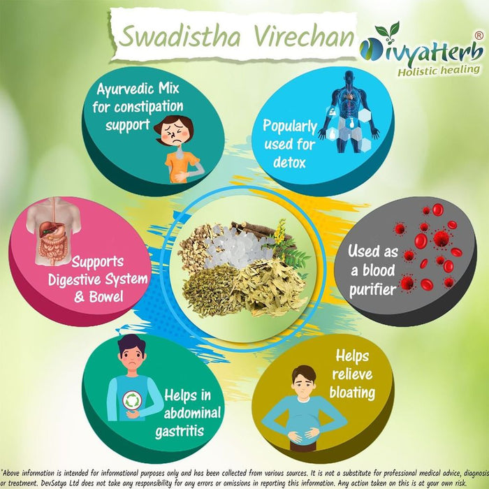 Detox Digestion Powder | Swadista Virechan | Best Quality Ayurvedic | Gentle Laxative | Healthy Abdominal Health