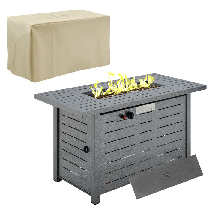 Smokeless Propane Fire Pit Table Outdoor Heater with Lid - High Quality Construction - Free Shipping!