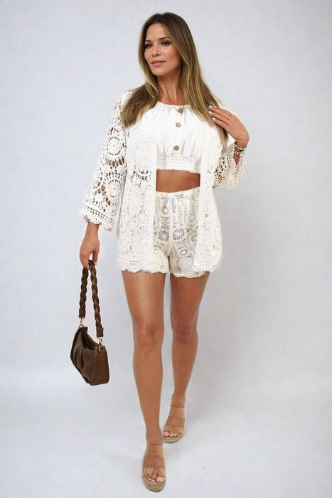 Bohemian Chic Crochet Cardigan - Lightweight & Versatile