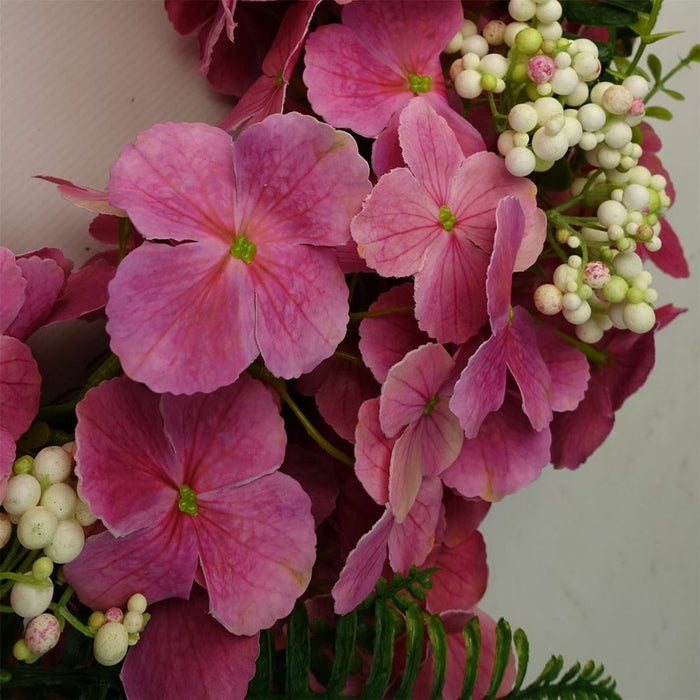 Premium 40cm Artificial Pink Floral Blossom Wreath