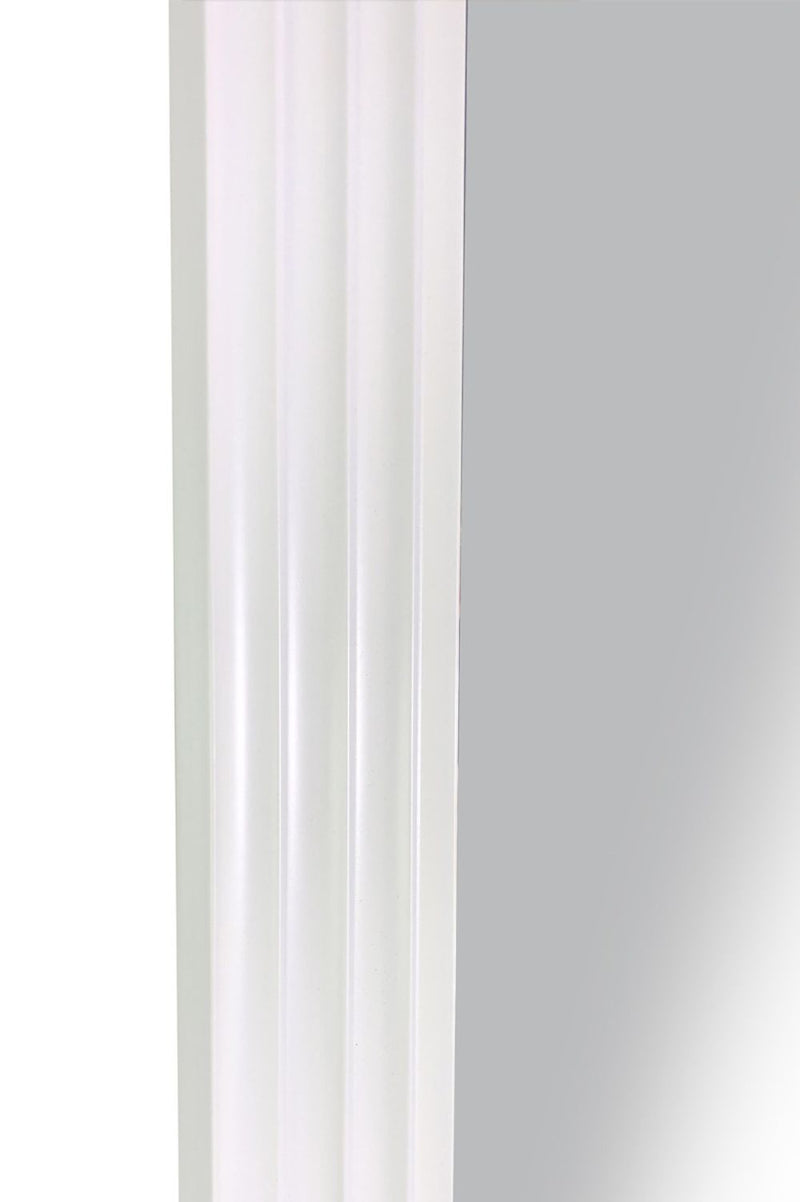 New Modern Bright White & Silver Layered Wall Mirror