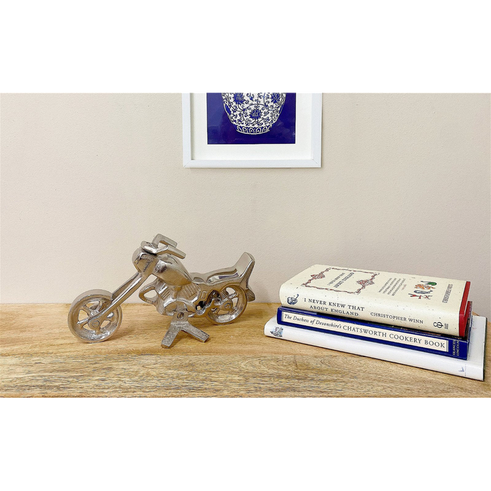 Silver Aluminium Motorcycle Ornament