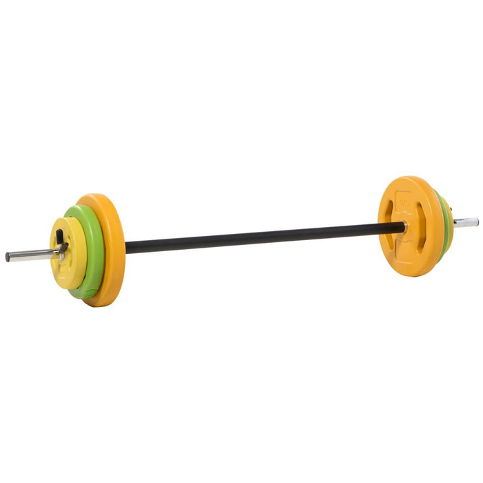 Premium HOMCOM 20kg Barbell Set: Non-slip Handle, Quality Weights | Strength Training