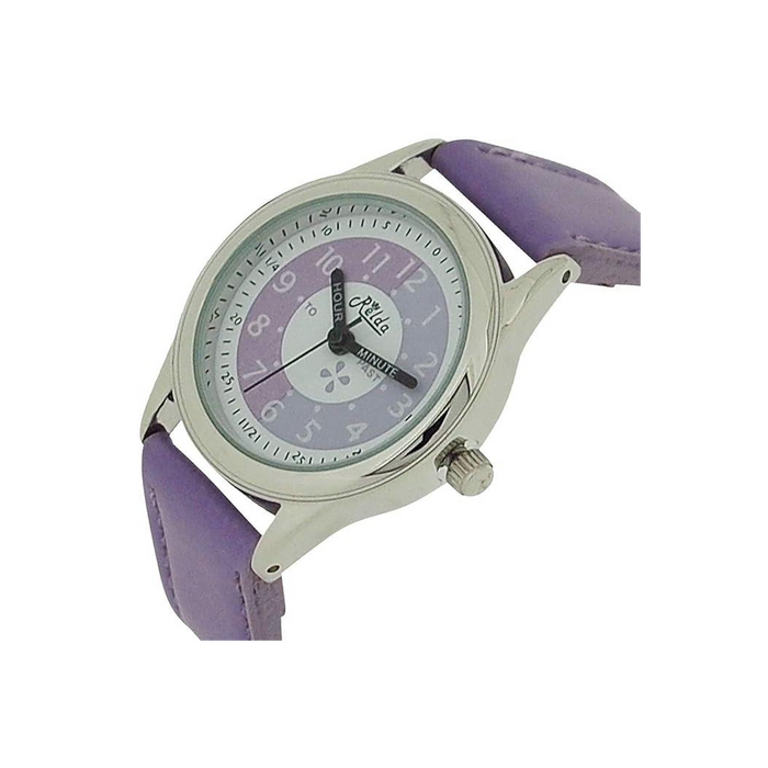 Relda Girls Time Teacher Purple Leather Strap Watch - REL13