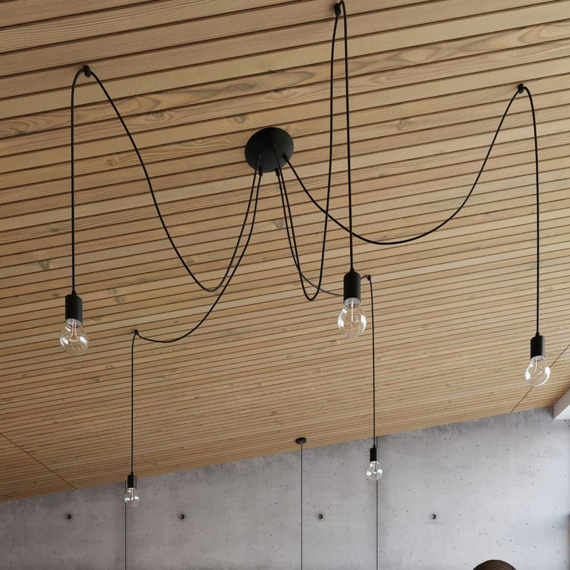 Edison Loft Pendant Lamp - Stylish Fabric & Steel Design for Unique Interior Lighting - E27