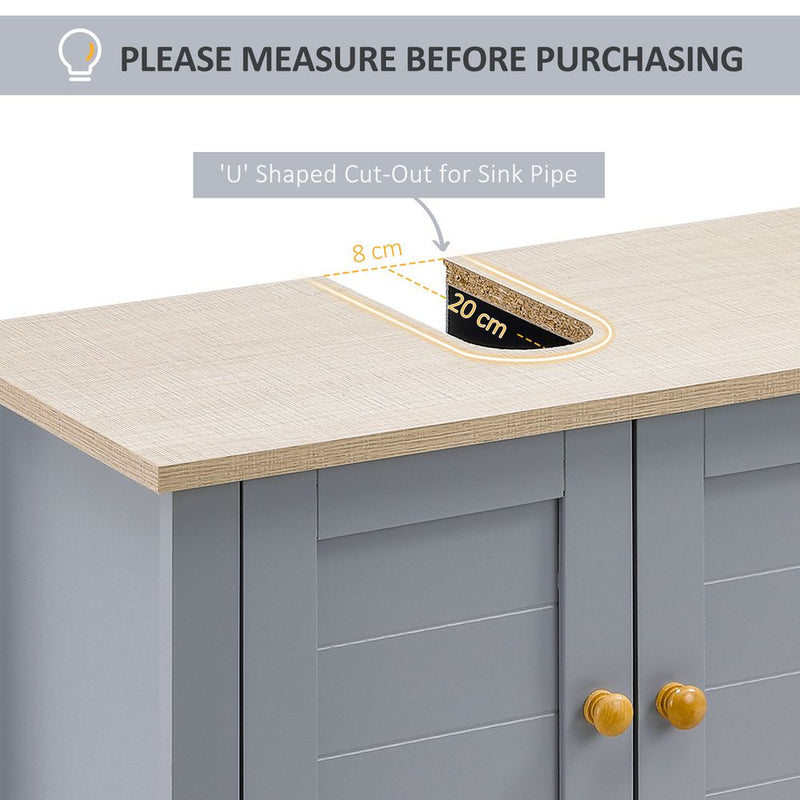Elegant and Efficient Bathroom Under Sink Cabinet with Storage - Fits 60cm Basin
