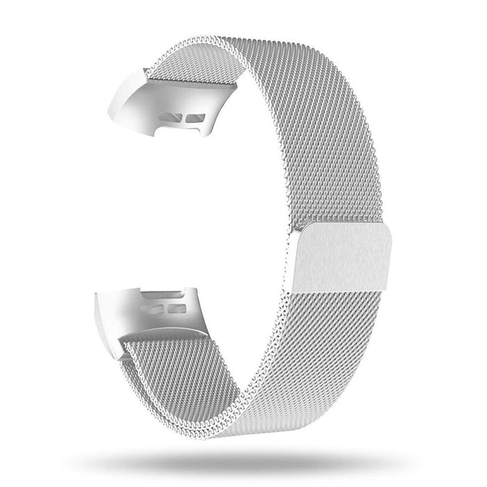 Premium Milanese Replacement Strap Band for Fitbit Charge 2, Silver - Professional Grade Quality