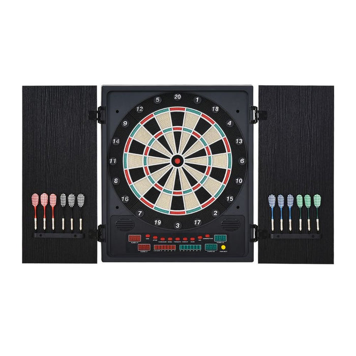 High-Quality Electronic Dartboard - LED Score Board - 27 Games - Storage Cabinet